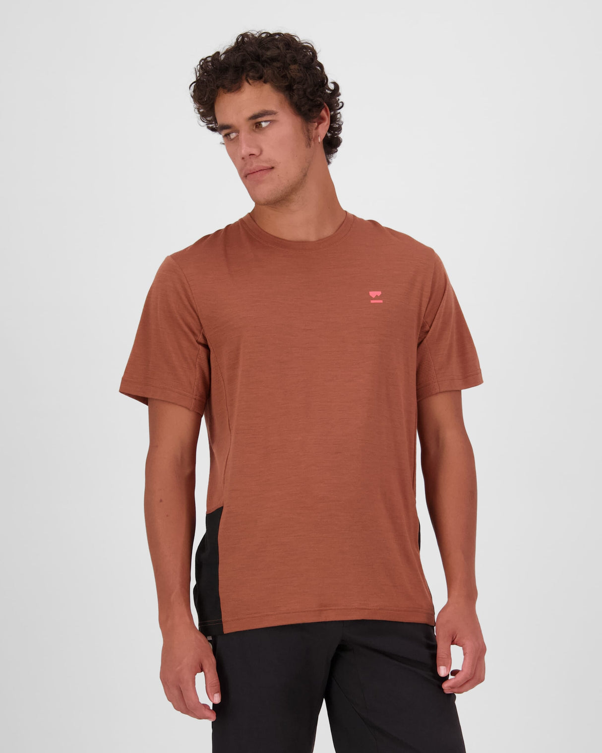 T-shirt en mérinos Tarn - Cannelle / Noir | Maillot de vélo pour homme