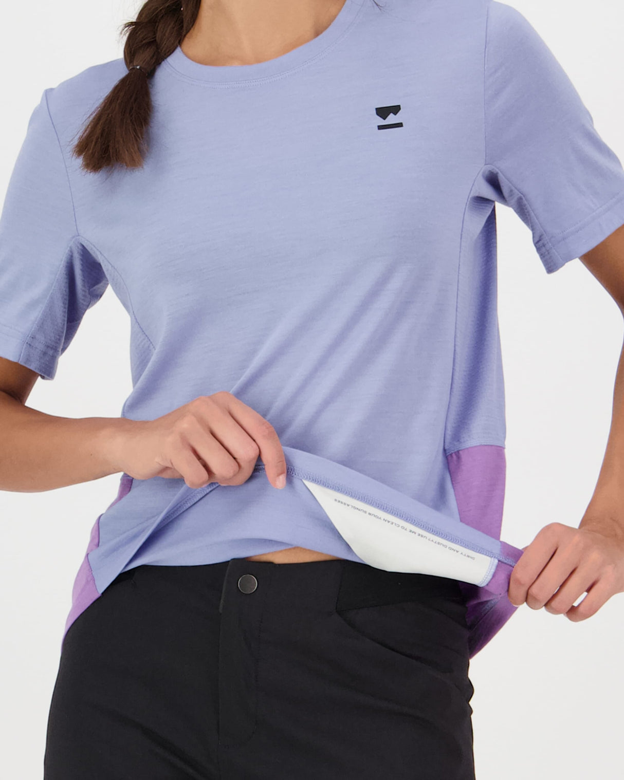 T-shirt en laine mérinos Tarn - Skyline / Bloom | Maillot de vélo pour femmes