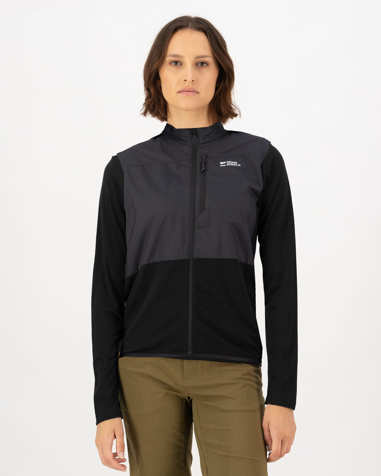 Gilet coupe-vent en mérinos Diversion - Noir | Gilet pour femme