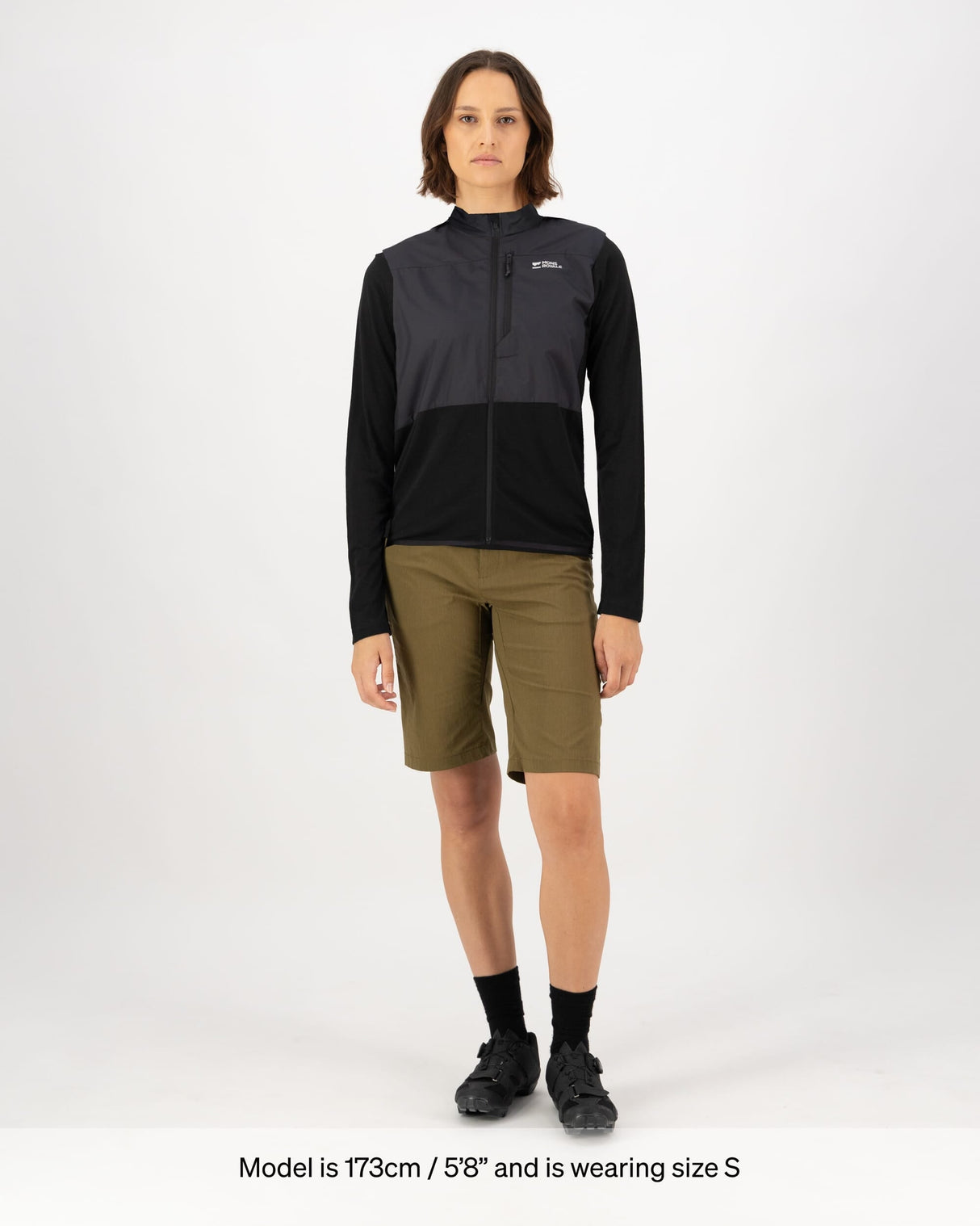 Gilet coupe-vent en mérinos Diversion - Noir | Gilet pour femme