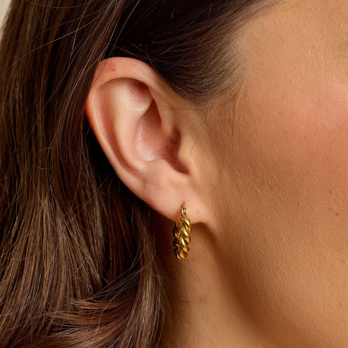 Boucles d'oreilles créoles dôme torsadées