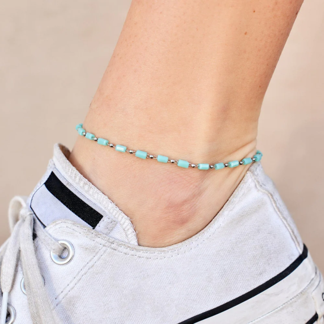 Blue skies chain anklet