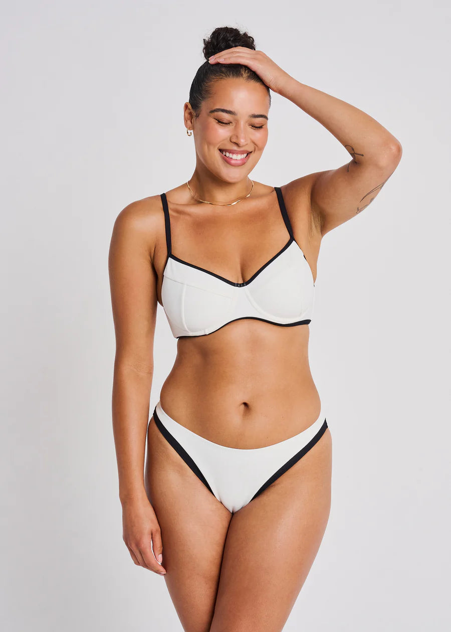 Bas de la jambe haute Bande contrastée Côte recyclée