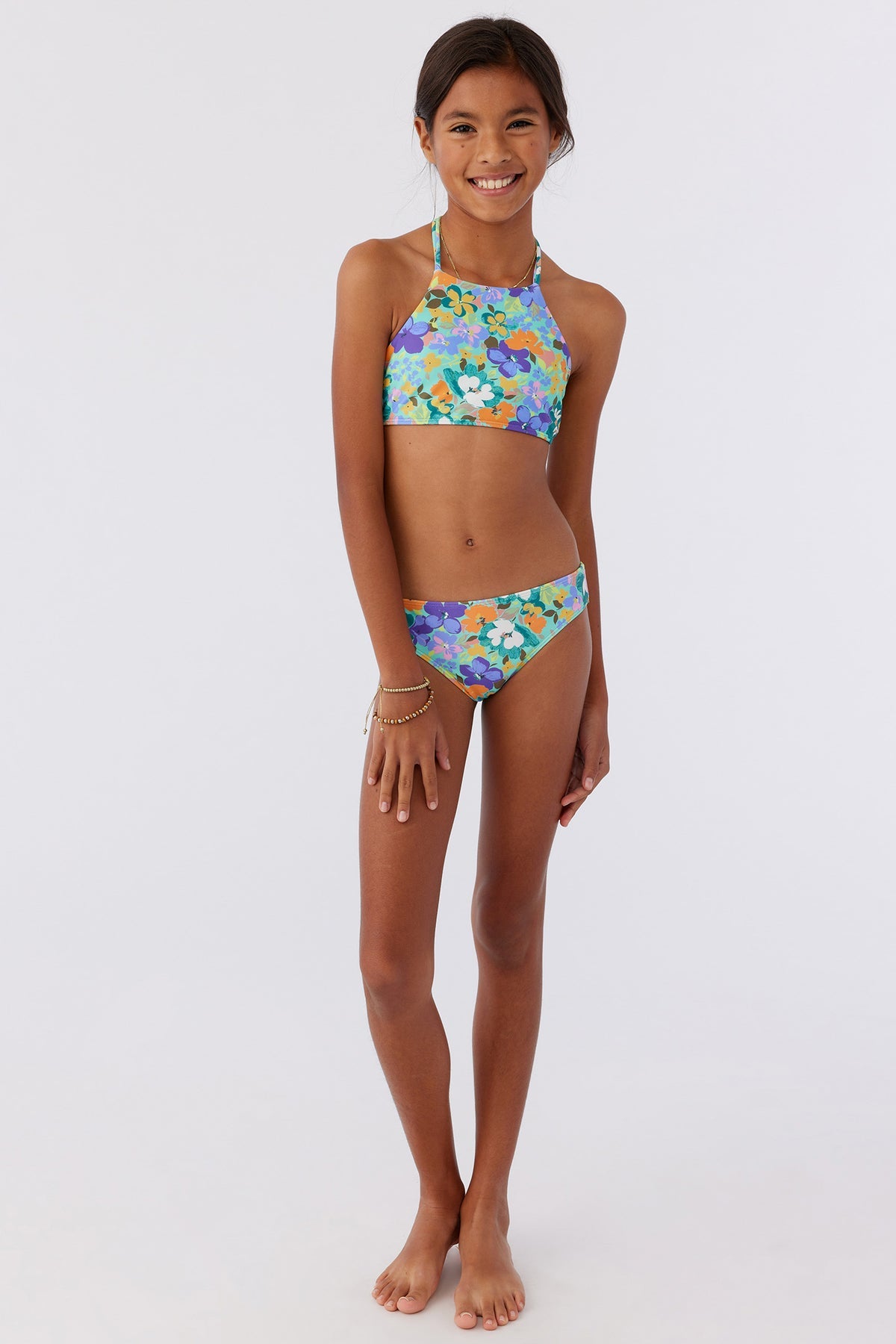 Sami Floral Braided Strap Hi-Neck