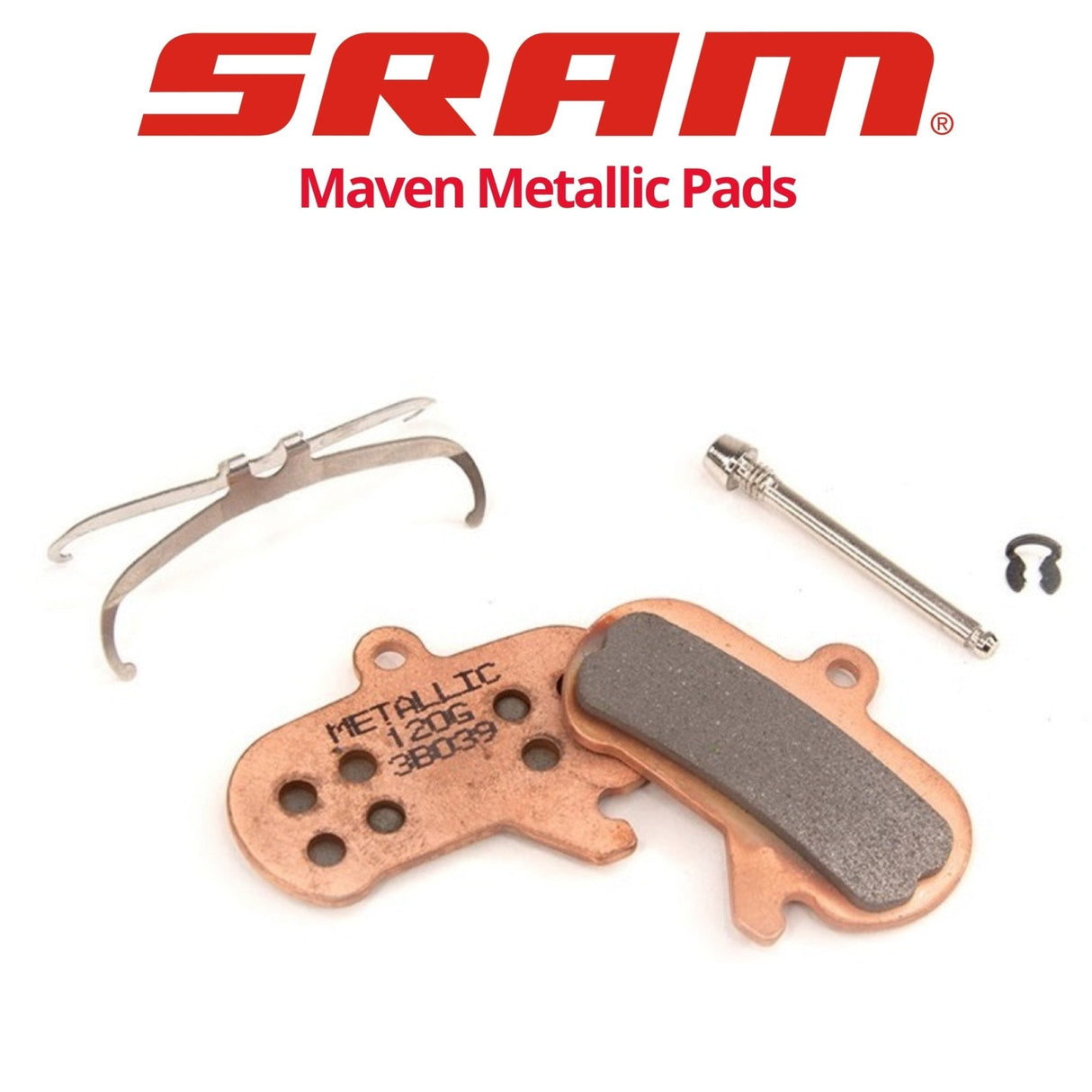 Plaquettes de frein SRAM Maven (Ultimate, Silver, Bronze) 4 pistons en acier métallique (00.5315.023.032)