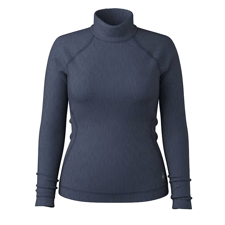 Women's thermal merino rib turtleneck