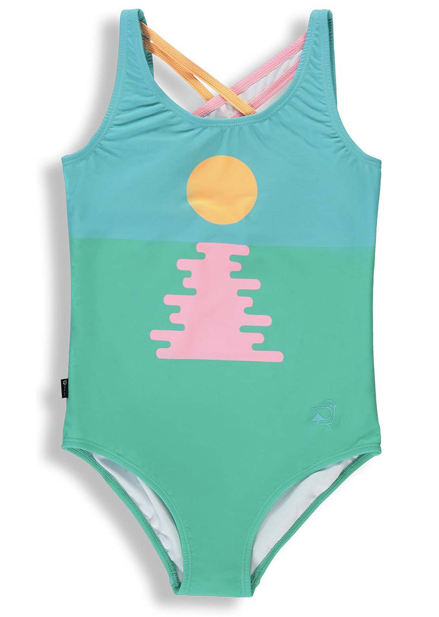Sunset one piece swimsuit kidz
