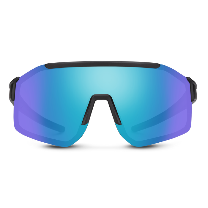Domain matte black/polar blue mirror