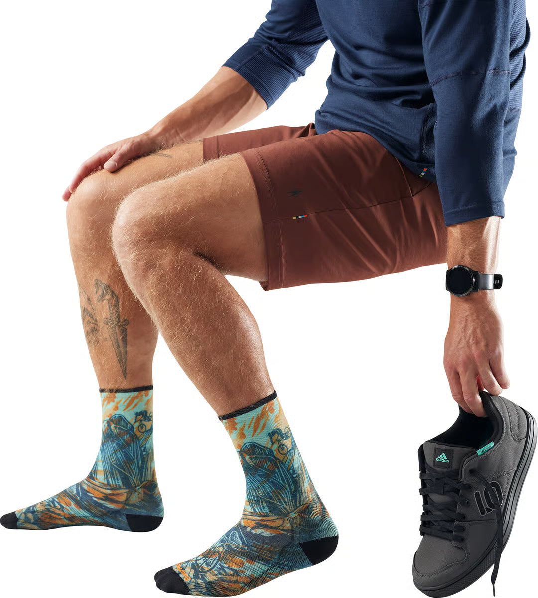 Chaussettes Bike Zero Cushion Rugged Ride Print pour homme