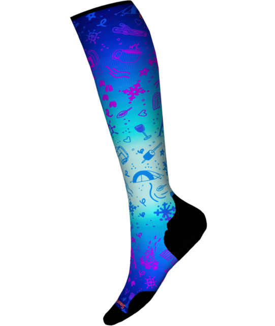 Ski targeted cushion nature doodles print otc socks