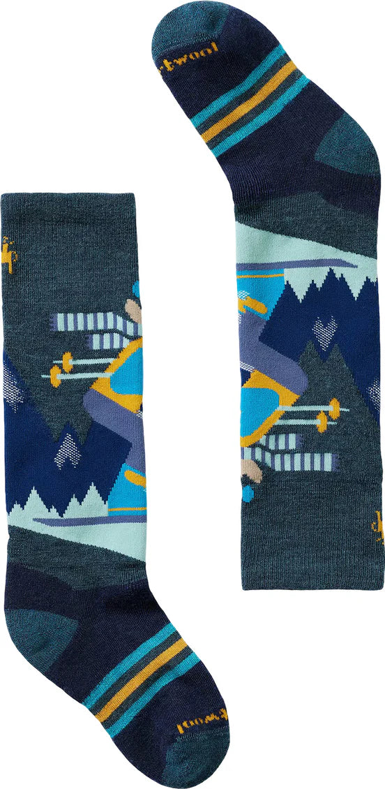 Kids Wintersport Full Cushion Mountain Moose Pattern OTC Socks