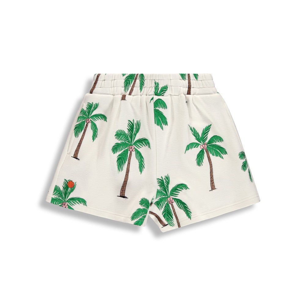 Embroidered Palm Sweatshorts Ivory Kidz
