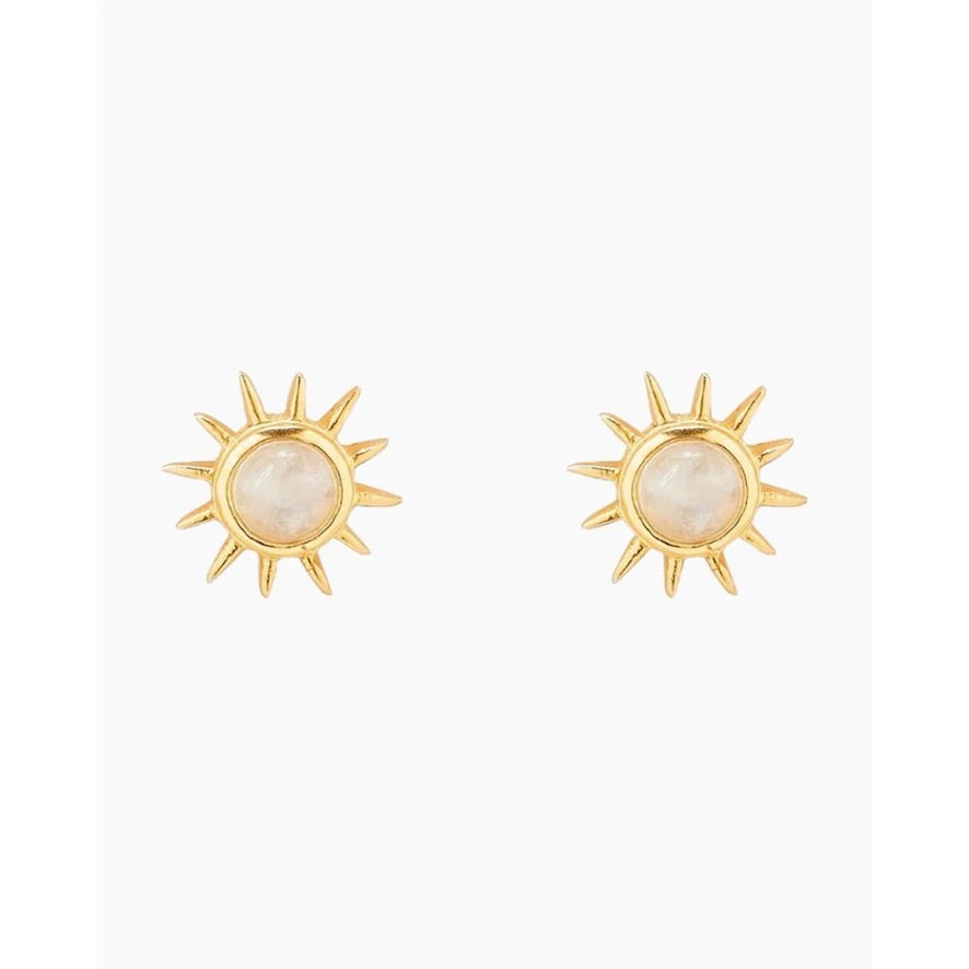 Moonstone sunray stud earring