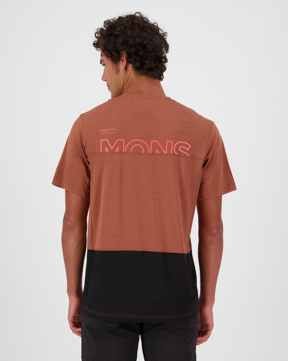T-shirt en mérinos Tarn - Cannelle / Noir | Maillot de vélo pour homme