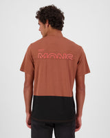 T-shirt en mérinos Tarn - Cannelle / Noir | Maillot de vélo pour homme