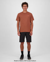 T-shirt en mérinos Tarn - Cannelle / Noir | Maillot de vélo pour homme