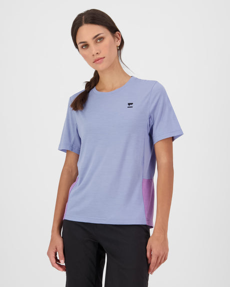 T-shirt en laine mérinos Tarn - Skyline / Bloom | Maillot de vélo pour femmes