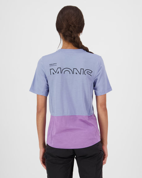 T-shirt en laine mérinos Tarn - Skyline / Bloom | Maillot de vélo pour femmes