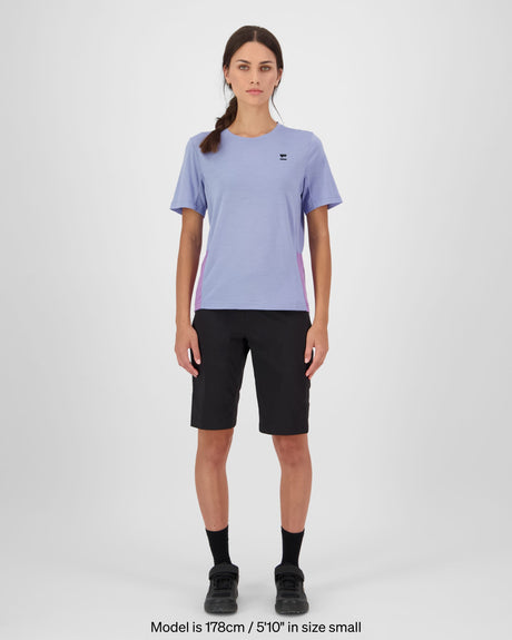 T-shirt en laine mérinos Tarn - Skyline / Bloom | Maillot de vélo pour femmes