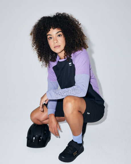 T-shirt en laine mérinos Tarn - Skyline / Bloom | Maillot de vélo pour femmes