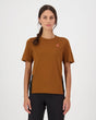 T-shirt en laine mérinos Tarn - Caramel / Noir | Maillot de vélo pour femmes