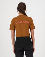 T-shirt en laine mérinos Tarn - Caramel / Noir | Maillot de vélo pour femmes