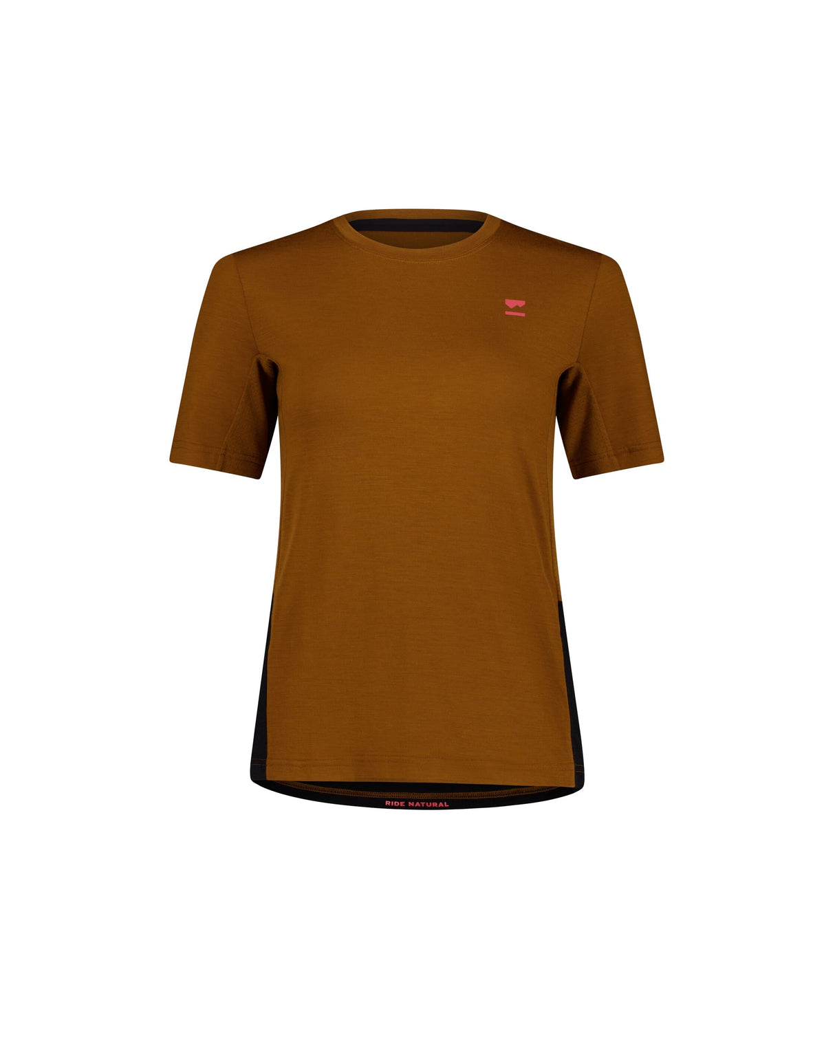 T-shirt en laine mérinos Tarn - Caramel / Noir | Maillot de vélo pour femmes