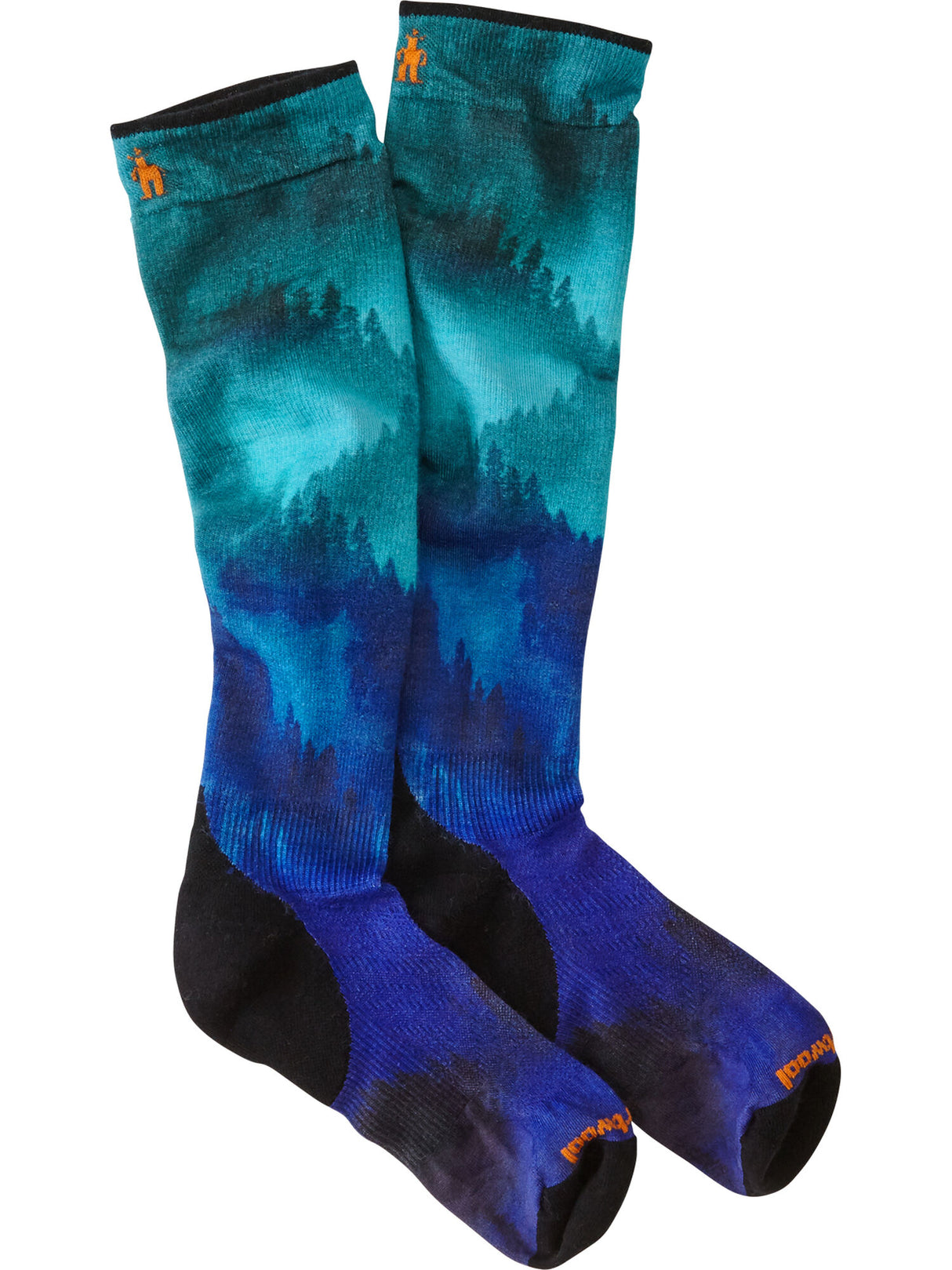 Men Ski targeted cushion compression print otc socks