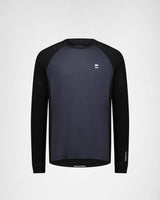 Haut à manches longues en laine mérinos Tarn - 9 Iron / Noir | Haut à manches longues pour hommes