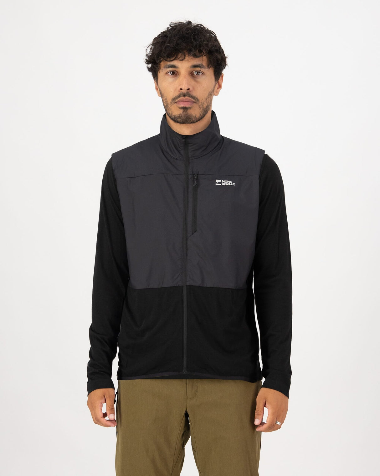 Gilet coupe-vent en mérinos Diversion - Noir | Gilet pour homme