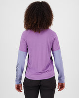 Maillot de vélo coupe-vent en laine mérinos Tarn - Skyline / Bloom / Noir | Maillot de vélo pour femmes