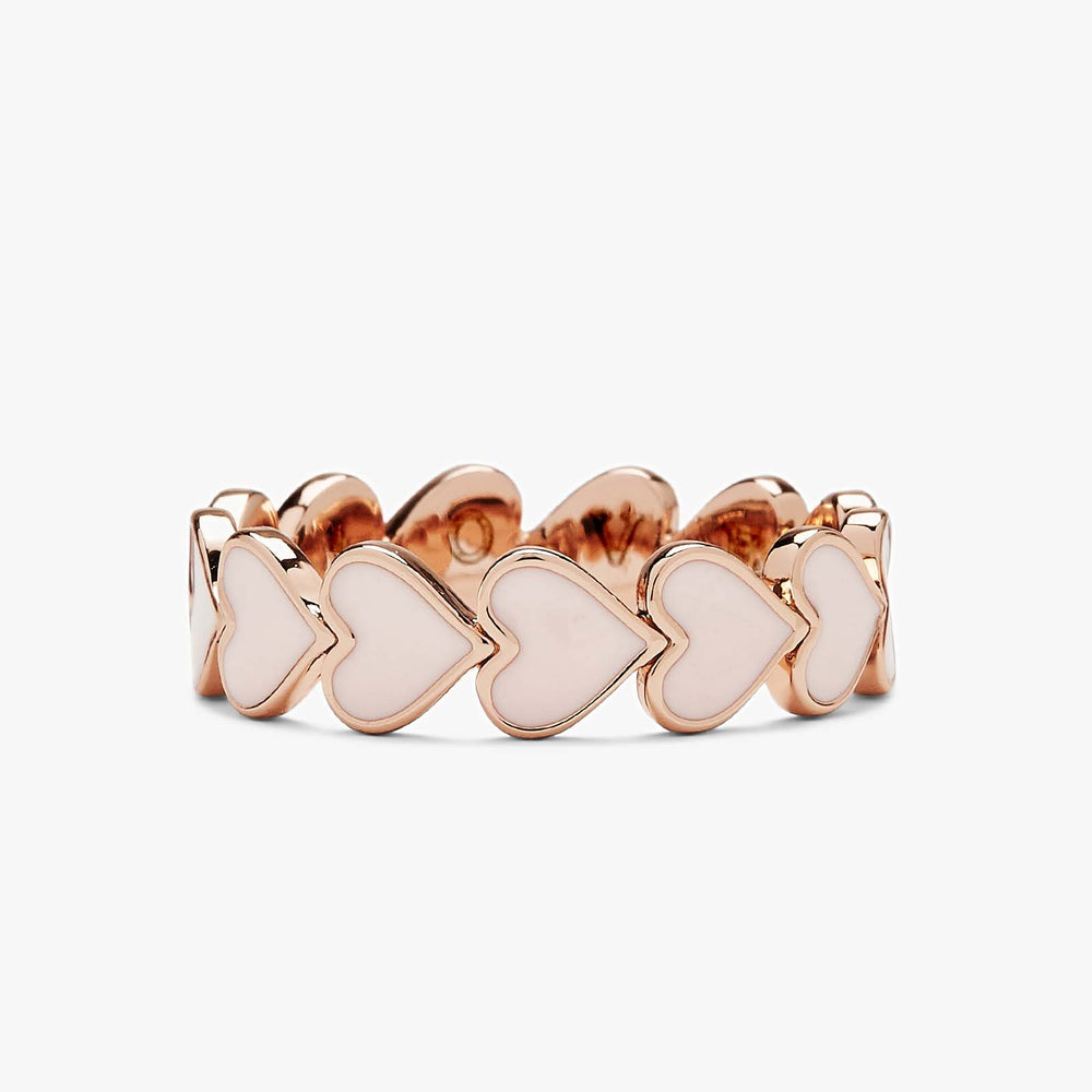 Love Enamel heart Band Ring