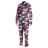 Combinaison de course GS Performance pour fille- Multi mountain print