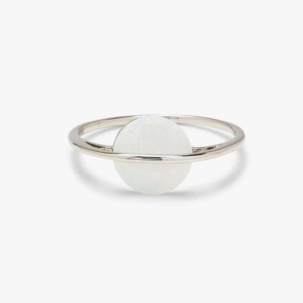 White Opal Saturn Ring