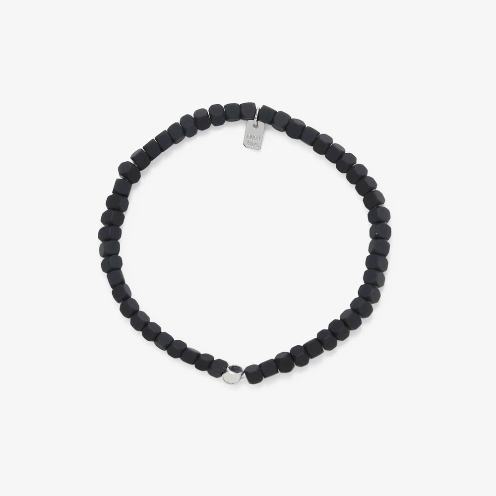 Men's Coated Hematite Stretch Bracelet