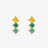 3 stone stud earrings