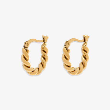 Boucles d'oreilles créoles dôme torsadées