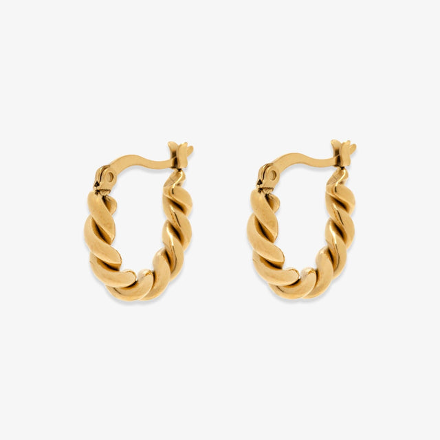 Boucles d'oreilles créoles dôme torsadées