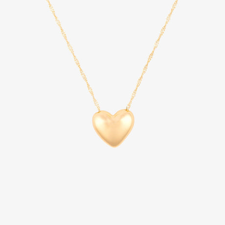 Collier pendentif perle cœur gonflé