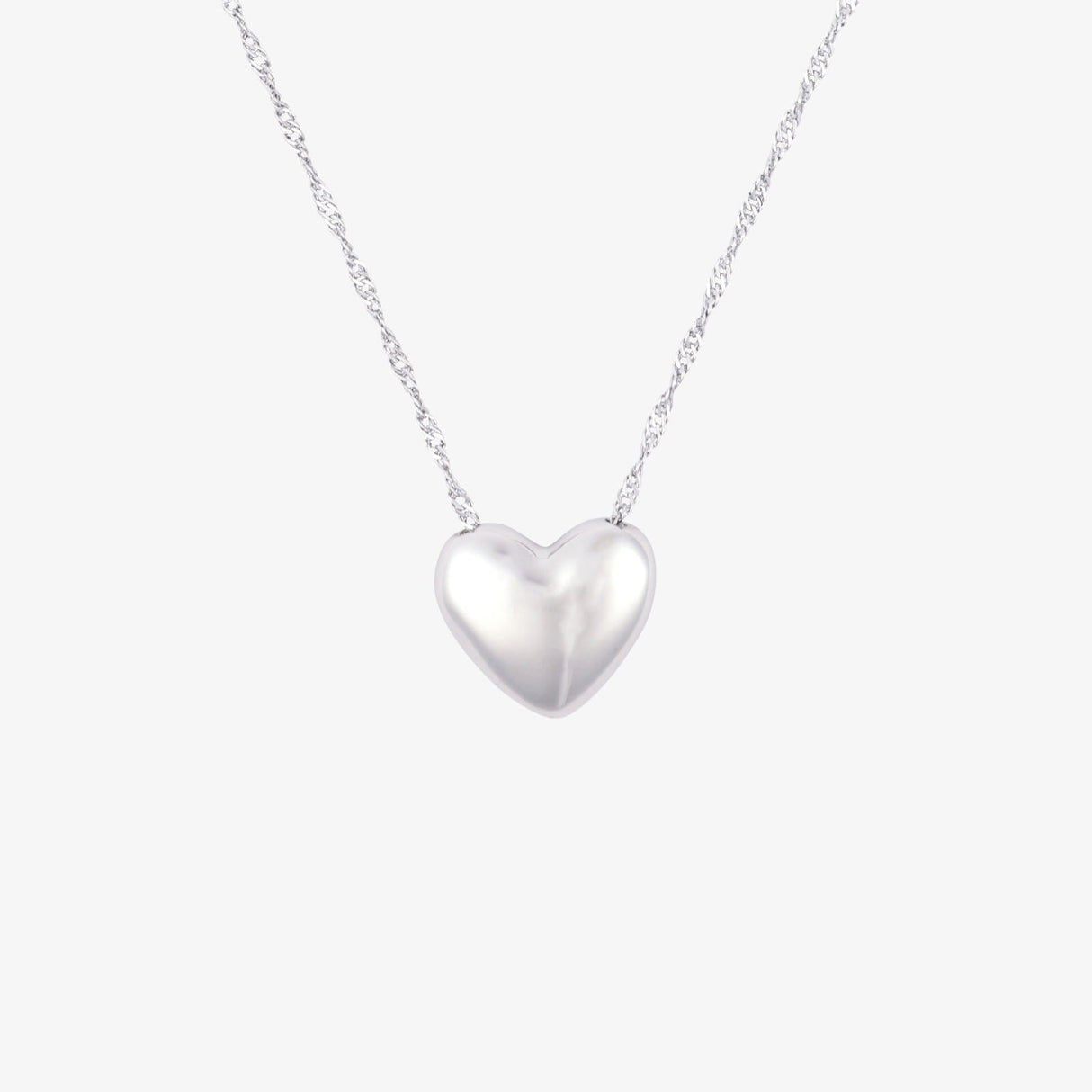 Collier pendentif perle cœur gonflé