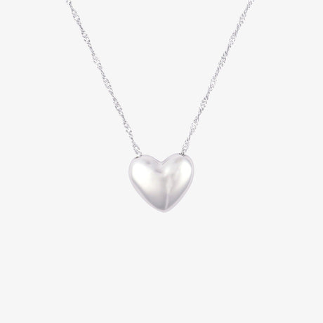 Collier pendentif perle cœur gonflé