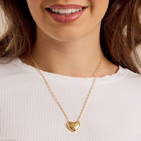 Collier pendentif perle cœur gonflé
