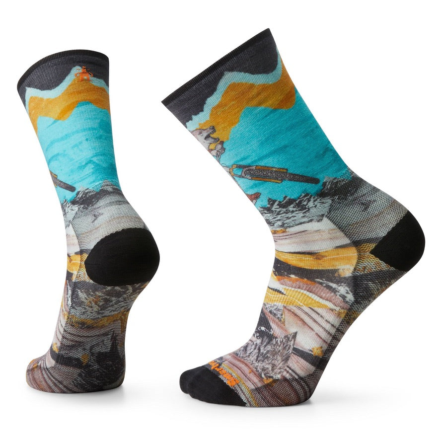 Bike Zero Cushion Wolf Print Crew Socks