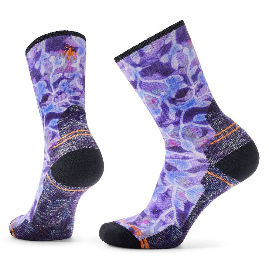 Women's hike light cushion floral print crew socks