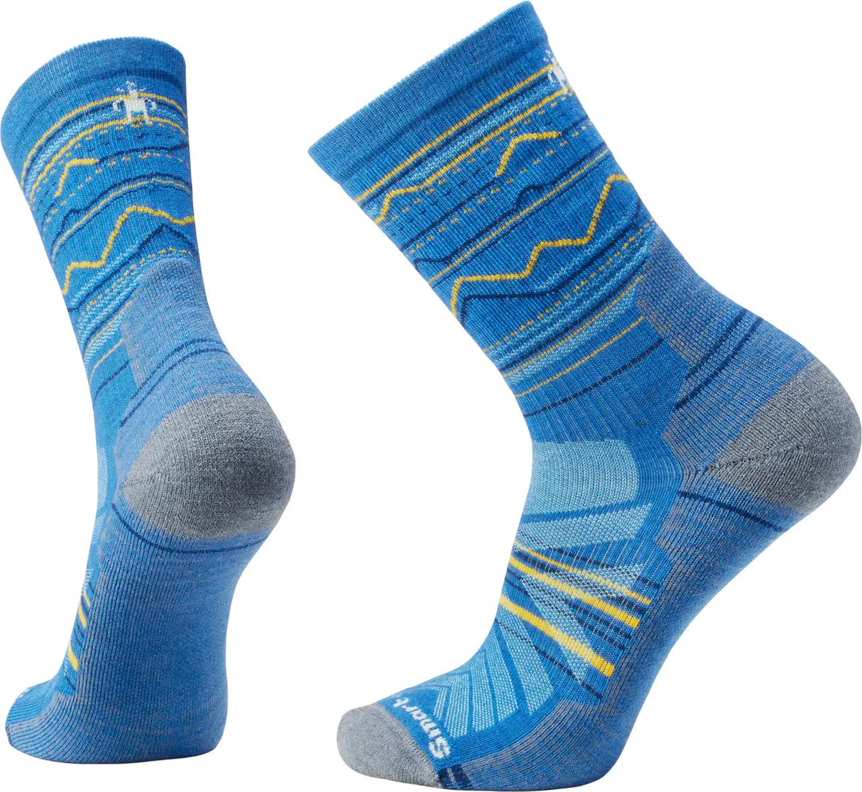 Hike light cushion mountain range pattern crew socks