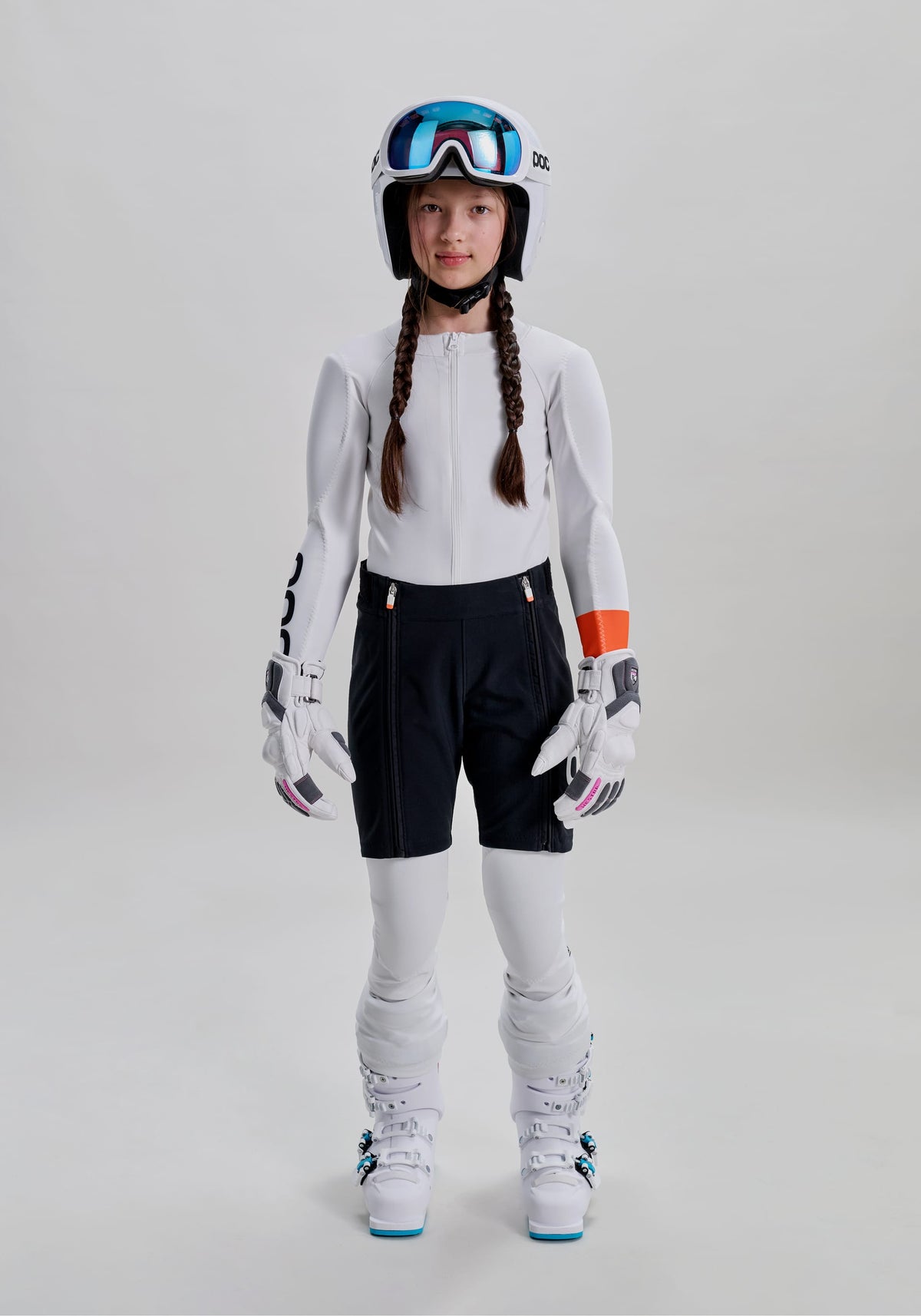 Shorts de course de ski junior Uranium Black