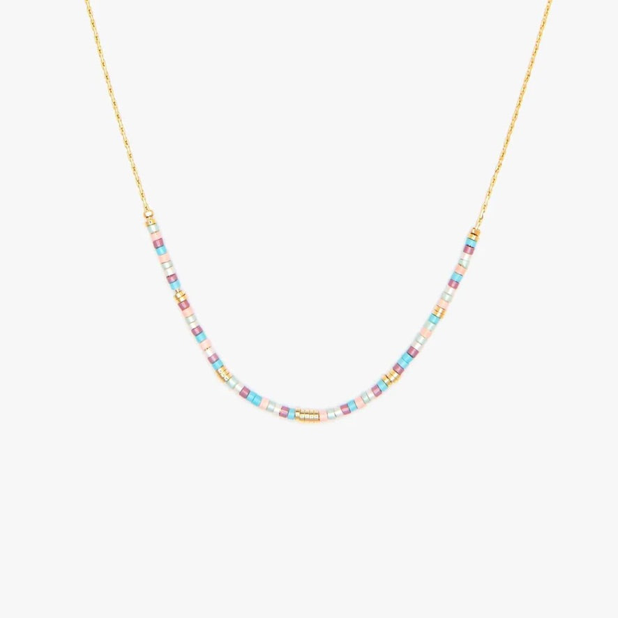 South beach seed bead choker gold