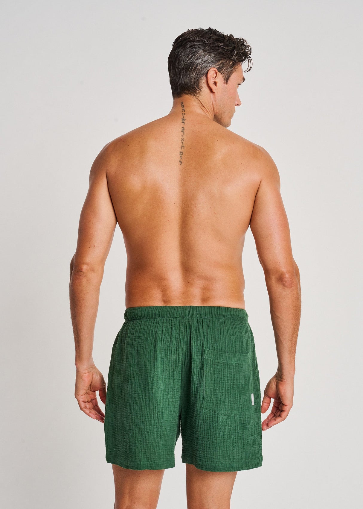 Shorts de plage en coton contrecollé