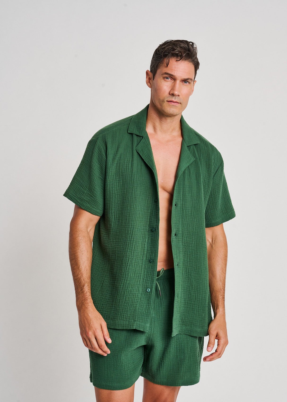 Chemise de plage en coton contrecollé