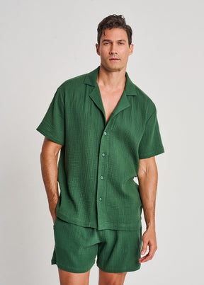 Chemise de plage en coton contrecollé